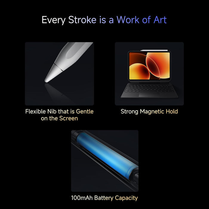 Xiaomi Focus Pen Pro for Xiaomi Pad 8 | for 16384 Levels of Pressure Sensitivity | Less Than 1ms of Ultra Low Latency