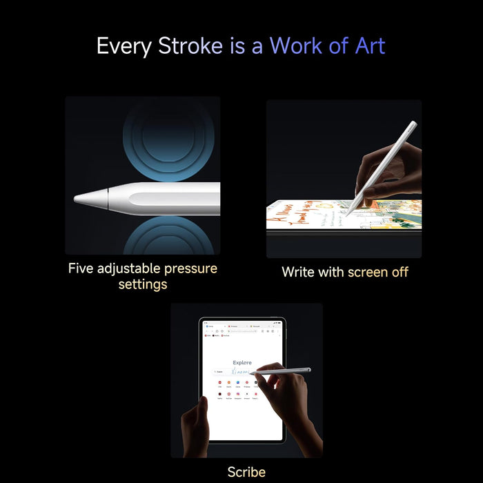 Xiaomi Focus Pen Pro for Xiaomi Pad 8 | for 16384 Levels of Pressure Sensitivity | Less Than 1ms of Ultra Low Latency