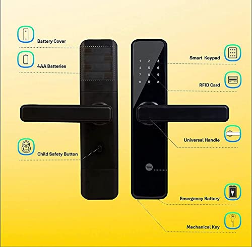 Yale YDME 50 Pro, Smart Door Lock with Pincode (RFID Card & Mechanical Keys Missing)