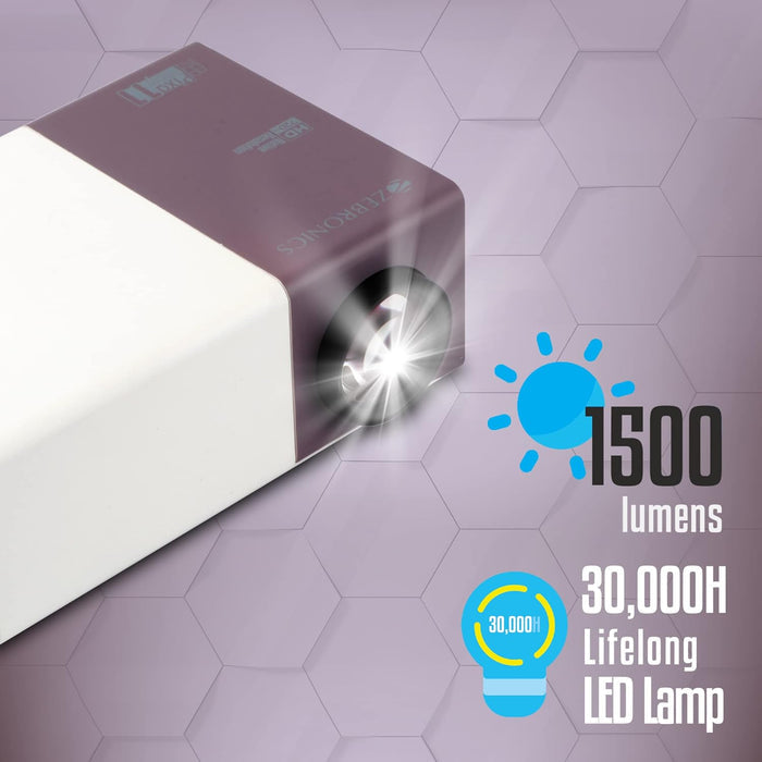 Zebronics Pixaplay 11 Portable LED Projector with FHD 1080p Support | 1500 Lumens | 150'' Large Screen - Unboxify