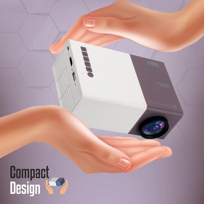Zebronics Pixaplay 11 Portable LED Projector with FHD 1080p Support | 1500 Lumens | 150'' Large Screen - Unboxify