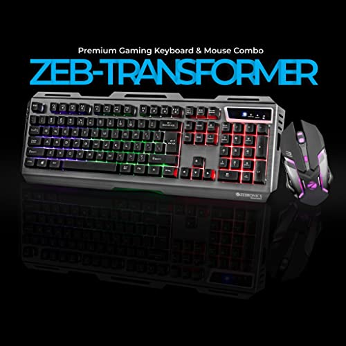 Zebronics Zeb-Transformer Gaming Keyboard and Mouse Combo (USB, Braided Cable) - Unboxify