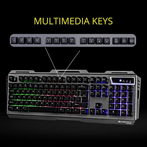 Zebronics Zeb-Transformer Gaming Keyboard and Mouse Combo (USB, Braided Cable) - Unboxify