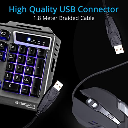 Zebronics Zeb-Transformer Gaming Keyboard and Mouse Combo (USB, Braided Cable) - Unboxify