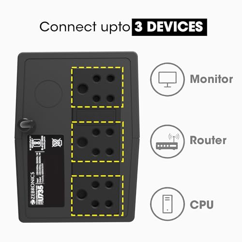 ZEBRONICS U735 600VA/360W Microcontroller Based UPS for Office Computers - Unboxify