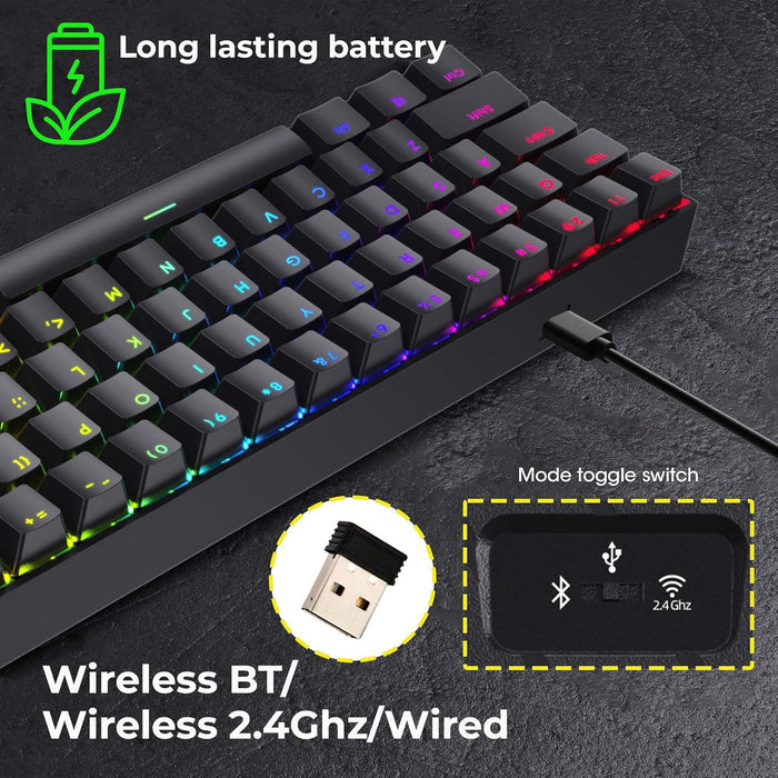 Zebronics ZEB-MAX NINJA 61 keys wireless mechanical keyboard - Unboxify