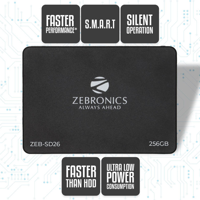 Zebronics ZEB-SD26 256 GB Solid State Drive, TLC, SATA II & SATA III Interface - Unboxify